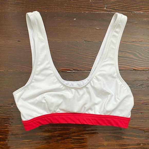 ASOS Other - ASOS Swim Bikini Top Sporty White and Red Two Tone